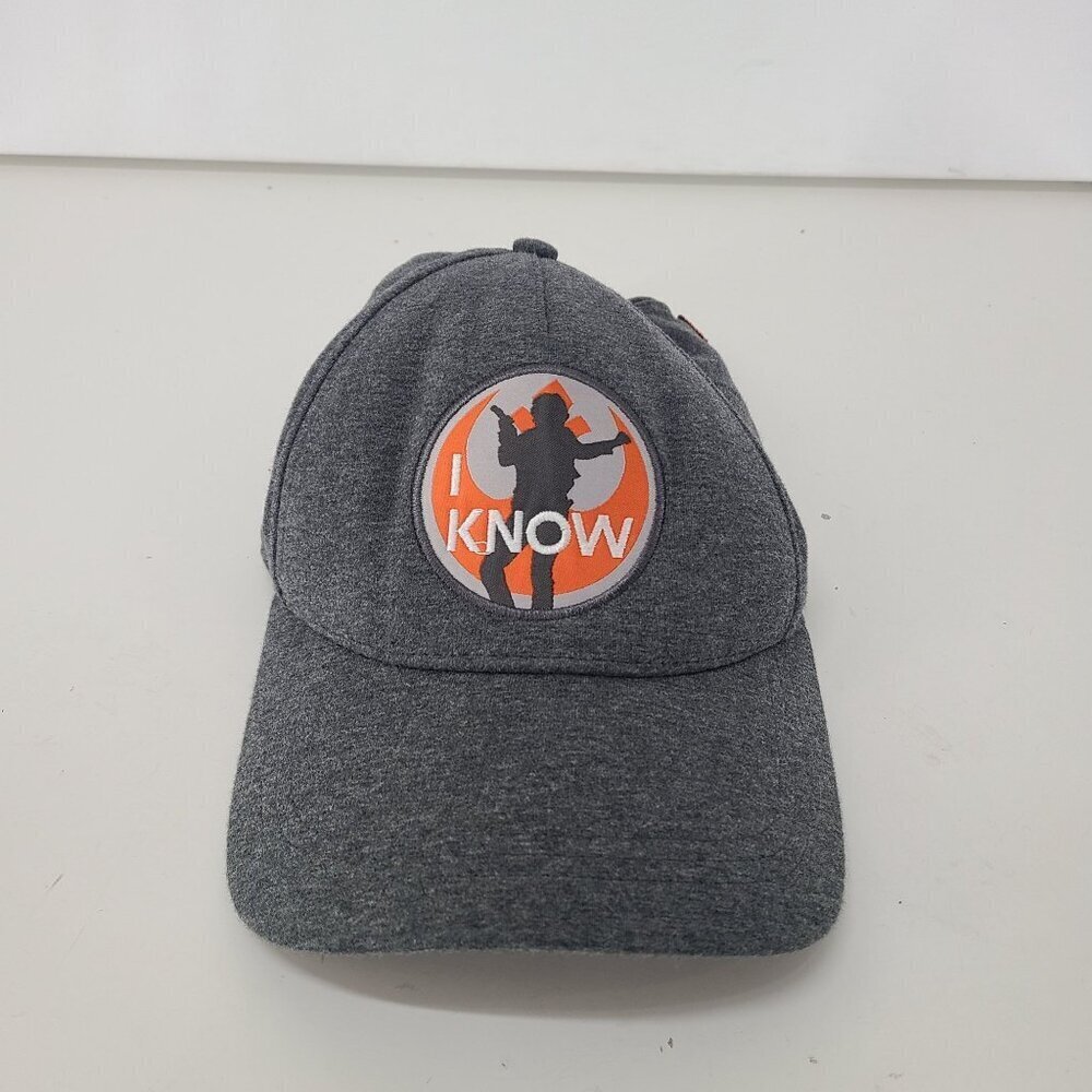 Disney Parks Star Wars Han Solo "I Know" Adjustable Baseball Cap Hat Adult Gray